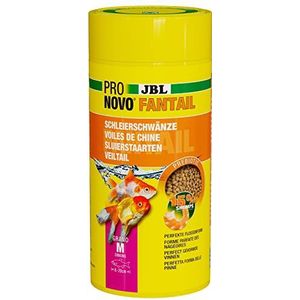 JBL PRONOVO FANTAIL GRANO, hoofdvoer voor sluierstaarten en andere goudvis kweekvormen van 8-20 cm, visvoer-granulaat, click-doseerder, maat M, 1 L