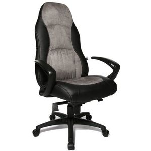 Topstar Speed Chair, directiestoel, bureaustoel, incl. armleuningen, kunstleer/microvezel, zwart/grijs