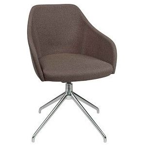 Conferentiestoel Topstar Sitness Life 2.1, draaibaar/zitting in hoogte verstelbaar, armleuningen, B 350-480 x D 460 x H 460-490 mm, 4-poots onderstel, gepolijst aluminium &amp; stof, bruin