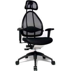Topstar Open Art 2010 ergonomische bureaustoel, incl. in hoogte verstelbare armleuningen, rugleuning en hoofdsteun, stof zwart