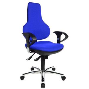 Topstar Ergo Point SY Deluxe EP029U BC6 bureaustoel, incl. in hoogte verstelbare armleuningen, stoffen bekleding, blauw