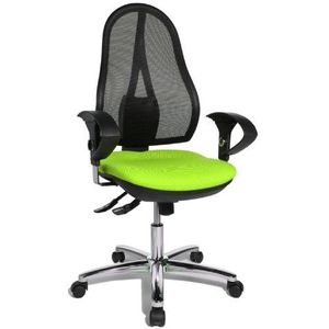 Topstar Open Point SY Deluxe, ergonomische Syncro draaistoel, bureaustoel, incl. armleuningen (in hoogte verstelbaar), stof, appelgroen