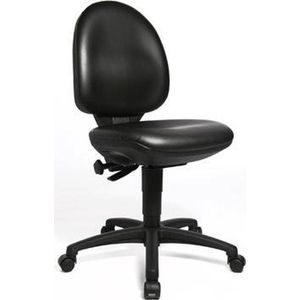 Topstar TEC 50, comfortabele bureaustoel, bureaustoel, werkkruk, rolkruk, kunstleer, zwart
