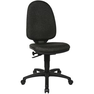 Topstar Standaarddraaistoel, zonder armleuningen, frame zwart, rugleuning 550 mm, stof antraciet
