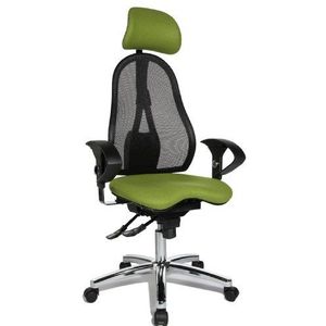 Topstar Sitness 45, fitness-draaistoel, bureaustoel, inclusief in hoogte verstelbare armleuningen en hoofdsteun, groen