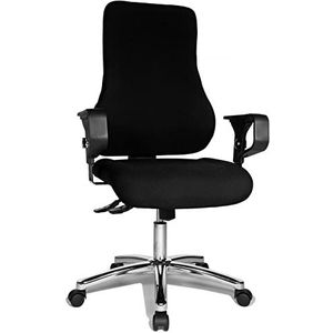Topstar TO29XG20 Top Point SY Deluxe, bureaustoel, ergonomisch, incl. armleuningen, overtrek, zwart, 115 x 55 x 45 cm