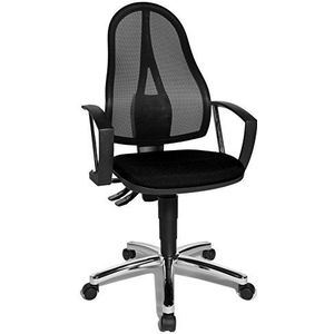 Topstar Point 60 Net, ergonomische bureaustoel, incl. vaste armleuningen A1, stof, zwart, 54 x 47 x 109 cm