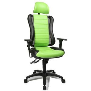 Topstar HE30PS105X Head Point RS""P4"", bureaustoel, incl. in hoogte verstelbare armleuningen, hoofdsteun, bekleding groen/zwart