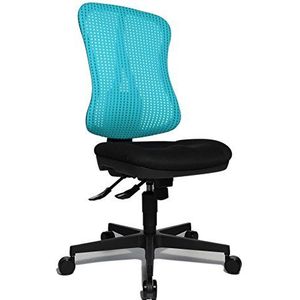 Topstar Head Point SY ergonomische bureaustoel, bureaustoel, verzonken zitting (in hoogte verstelbaar), stoffen bekleding lichtblauw/turquoise/zwart