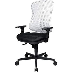 Topstar Head Point SY ergonomische bureaustoel, bureaustoel, verzonken zitting (in hoogte verstelbaar), stoffen bekleding wit/zwart