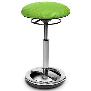 Topstar Sitness High Bob kruk, ergonomisch, gepolijst aluminium, zithoogte: 49-70 cm, stoffen bekleding, groen