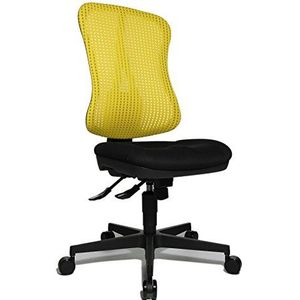 Topstar Head Point SY ergonomische bureaustoel, bureaustoel, verzonken zitting (in hoogte verstelbaar), stoffen bekleding geel/zwart