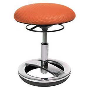 Topstar SU89BR4 Sitness Bobby, kruk voor kinderen, lage zithoogte: 38 - 46 cm, voetring gepolijst aluminium, stoffen bekleding, oranje