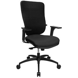 Topstar Soft Pro 100 inclusief in hoogte verstelbare armleuningen, bureaustoel, stof, zwart, 59 x 56 x 120 cm