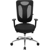Topstar Sitness Net Pro 100, ergonomische bureaustoel, puntsynchroonmechanisme, incl. in hoogte verstelbare armleuningen, stof, zwart, 59 x 56 x 120 cm