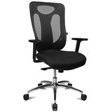 Topstar Sitness Net Pro 100, ergonomische bureaustoel, puntsynchroonmechanisme, incl. in hoogte verstelbare armleuningen, stof, zwart, 59 x 56 x 120 cm