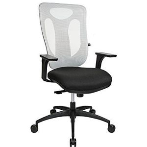 Topstar Net Pro 100 inclusief in hoogte verstelbare armleuningen, bureaustoel, stof, zwart/wit, 59 x 56 x 120 cm
