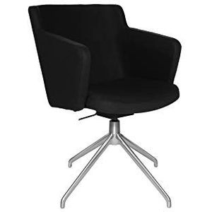 Topstar SFH 1.0 eetkamerstoel, loungestoel, met armleuningen, in hoogte verstelbaar, stoffen bekleding, zwart