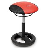 Topstar Sitness RS Bob, kruk, werkkruk, fitnesskruk met zwaaiend effect, stof, rood/zwart, 38,5 x 38,5 x 57,0 cm