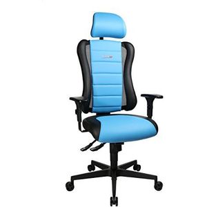 Topstar Sitness RS bureau-/gaming-/bureaustoel, incl. armleuningen en hoofdsteun, stof, blauw/zwart, 60 x 68 x 139 cm