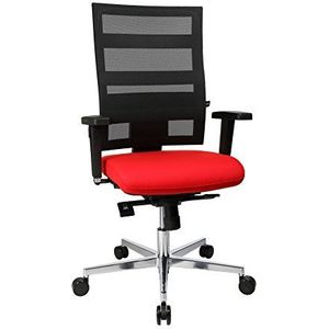 Topstar Sitness X-Pander Plus, ergonomische bureaustoel, incl. multifunctionele armleuningen, body-Balance Tec-scharnier, stof, rood/zwart, 61 x 59 x 130 cm