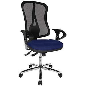 Topstar Head Point SY Deluxe, ergonomische bureaustoel, inclusief armleuningen, stof, blauw/zwart
