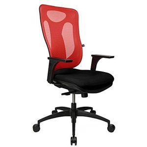 Topstar Net Pro 100 inclusief in hoogte verstelbare armleuningen, bureaustoel, stof, zwart/rood, 59 x 56 x 120 cm