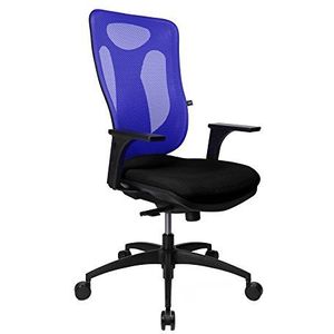 Topstar Net Pro 100 Bureaustoel met in hoogte verstelbare armleuningen, stof, zwart/donkerblauw, 59 x 56 x 120 cm