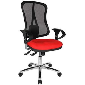 Topstar Head Point SY Deluxe, ergonomische bureaustoel, incl. armleuningen, stof, rood/zwart