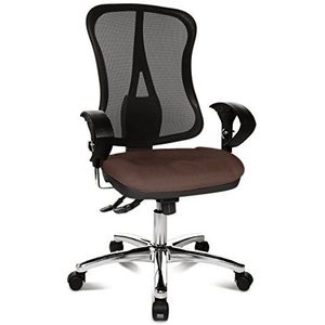Topstar Head Point SY Deluxe, ergonomische bureaustoel, incl. armleuningen, stof, donkerbruin/zwart