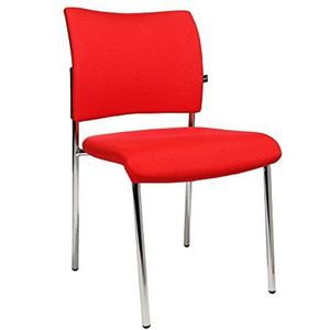 Topstar Visit 10 Bezoekersstoel, conferentiestoel, kussen (2-delige set), stapelbaar, stof 56 x 48 x 83 cm rood