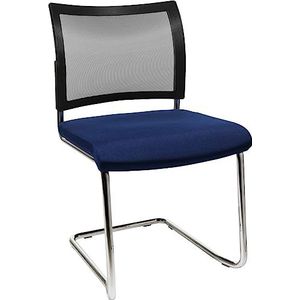 Topstar Visit 20 bezoekersstoel, conferentiestoel, hangstoel, net (set van 2), stapelbaar, stof, blauw/zwart