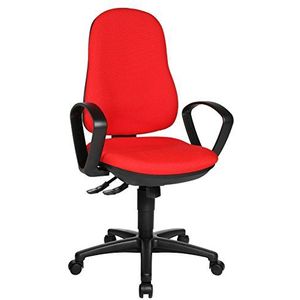 Topstar Support SY bureaustoel, bureaustoel, incl. armleuningen B2(B), bekleding rood, 55 x 58 x 113 cm