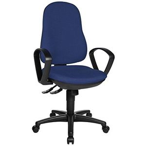 Topstar Support SY bureaustoel, bureaustoel, incl. armleuningen B2(B), bekleding blauw, 55 x 58 x 113 cm