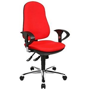 Topstar Ondersteuning SY, ergonomische bureaustoel, bureaustoel, incl. in hoogte verstelbare armleuningen, bekledingsstof, rood