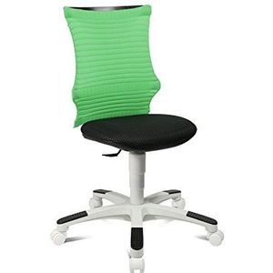Topstar S'Neaker, meegroeiende kinder- en jeugddraaistoel, bureaustoel voor kinderen, stof, groen/zwart/wit, 49 x 45 x 99 cm