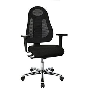 Topstar Free Art Bureaustoel, ergonomisch, met rugleuning en in hoogte verstelbare armleuningen, zwart