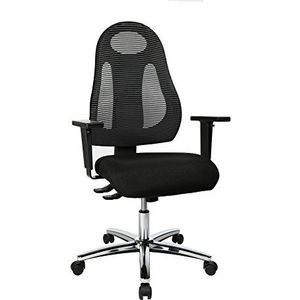 Topstar Free Art Bureaustoel, ergonomisch, met rugleuning en in hoogte verstelbare armleuningen, donkergrijs/zwart