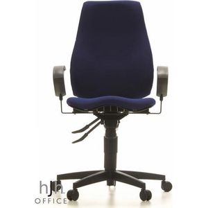 Bureaustoel | Verstelbare Armleuning | Stof | Donkerblauw | Ergonomisch