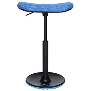 Topstar Sitness H2 werkkruk met draaistandaard en in hoogte verstelbare skateboardsstoel, polyester bekleding, blauw