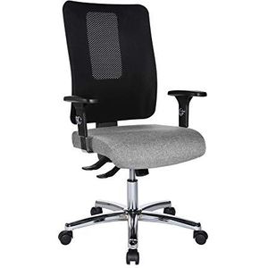 Topstar Open X (N) chroom bureaustoel, draaistoel, stof, netbekleding, grijs/zwart, eenheidsmaat