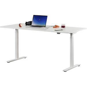 Topstar Bureautafel, elektrisch in hoogte verstelbaar, recht, b x d = 1600 x 800 mm, wit/wit