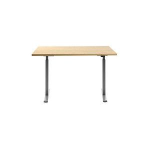 Topstar E-Table elektrisch höhenverstellbarer Schreibtisch ahorn rechteckig, T-Fuß-Gestell grau 120,0 x 80,0 cm