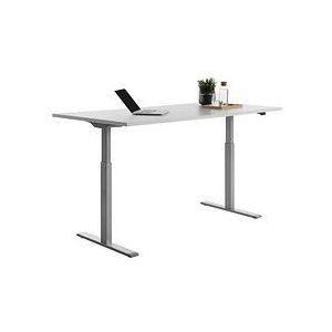 Topstar Bureautafel, elektrisch in hoogte verstelbaar, recht, b x d = 1800 x 800 mm, lichtgrijs/grijs