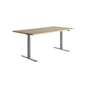 Topstar Bureautafel, elektrisch in hoogte verstelbaar, recht, b x d = 1800 x 800 mm, ahornhout/grijs