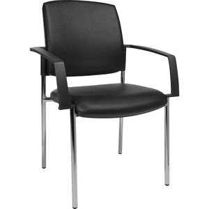 Topstar Bezoekersstoelen met armleuningen, VE = 2 stuks, bekleding kunstleer, zwart