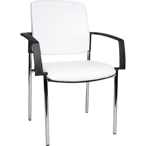 Topstar Bezoekersstoelen met armleuningen, VE = 2 stuks, bekleding kunstleer, wit