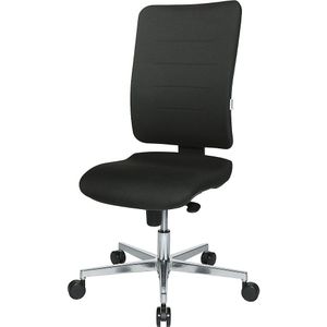 eurokraft pro Bureaustoel V2 ergonomisch gevormde zitting, aluminium voetkruis, gestoffeerde rugleuning, zwart