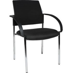 Bezoekersstoelen, VE = 2 stuks, rugleuning met net bespannen, zwart EUROKRAFTpro