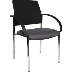 Bezoekersstoelen, VE = 2 stuks, rugleuning met net bespannen, zwart EUROKRAFTpro